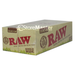 RAW ROLL PAPER 25ct WIDE ORGANIC HEMP