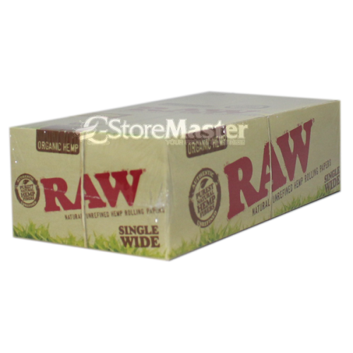 RAW ROLL PAPER 25ct WIDE ORGANIC HEMP